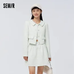 Two Piece Dress Semir Suit Women Short Coat Elegant A-Line Skirt Spring Style Slim Fitting Two-Piece Set Small Fragrance 231205