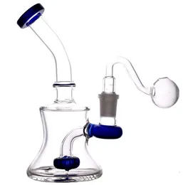 Neuestes farbiges Mundstück, Mini-Glasbongs mit diffusem Perc, 6-Zoll-Handglas-Wasserpfeife, Bohrinseln mit 14-mm-Gelenk