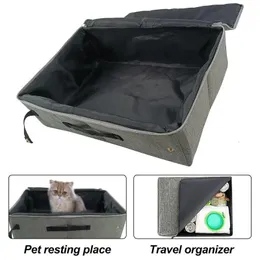 기타 고양이 용품 접을 수있는 여행용 고양이 쓰레기통 휴대용 접을 수있는 고양이 쓰레기통 여행용 새끼 고양이 옥스포드 천 PP 보드 231206