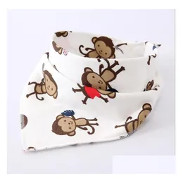 Lätzchen Spucktücher 100 % Baumwolle Cartoon Neugeborenes Baby Weiche Kinder Kleinkind Dreieck Schal Lätzchen Coole Accessoires Säuglingsspeichel Fütterungshandtuch Dr Dhqsf