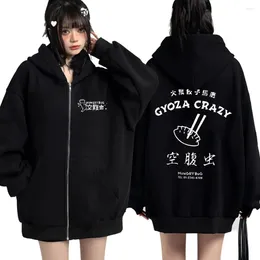 Hoodies masculinos Anime Dorohedoro Gyoza Crazy Hungry Bug Engraçado Zipper Hoodie Manga Homens Mulheres Outono Zip Up Tracksuit Jaquetas Casuais Streetwear