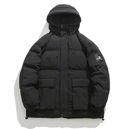 Mens Down Parkas Legible Winter Jacket 남자 캐주얼 느슨한 두껍게 따뜻한 단단한 스탠드 칼라 코트 남자 231206