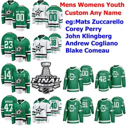 2020 Dallas Stars Stanley Kupası Final Hokeyi Corey Perry Jersey Justin Dowling Rhett Gardner Martin Hanzal Taylor Fedun Özel Ed