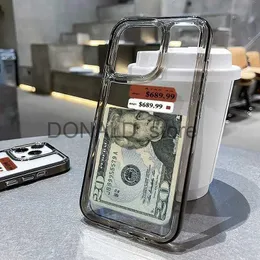 Cajas de teléfonos celulares Buena suerte dinero Caja de teléfono móvil transparente a prueba de golpes para iPhone 14 13 11 12 Pro Max Mini Plus XS Max XR X 7 8 CUBIERTA J231206