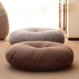 Cushion/Decorative Linen Futon Cushion Thickened Round Fabric Cushion Tatami Bay Window Mat Yoga Floor Large Cushion Washable 1 Piece