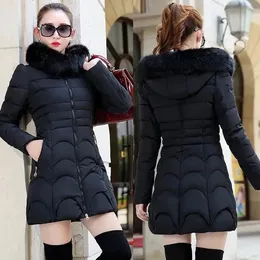 Mulheres para baixo parkas inverno mulheres jaqueta parka grande gola de pele com capuz grosso quente feminino casaco casual outwear moda europeia preto tops 30 graus 231206