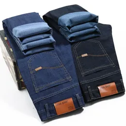 Damen Jeans Übergröße 42 44 Herren Hose Lässig Klassisch Blau Stretch Business Mode Denim Hose Marke 231206