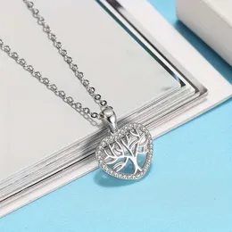 Exquisite Elegant Trendy Tree of Life Heart Pendant Necklace Decorative Accessories Holiday Birthday Party for Aunt with Gift Card Box