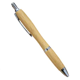 Wholesale Retro Bamboo Ballpoint Pen Student Writing Ballpoint Business Signatures Pens Office School Supplies Customizable Boligrafo Retro De Bambu