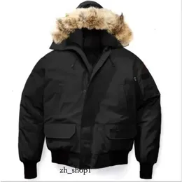 Zavetti Canada Men Bomber Down Jacket Real Wolf Päls huva Parkas Letter Patch blixtlåsfickor varma tjocka utkläder designer kvinnor ruff vinter 975