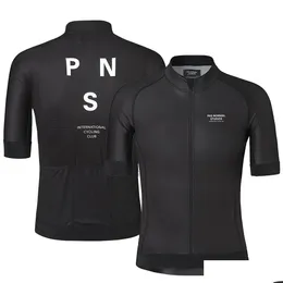 Camicie da ciclismo Top Pro Team Pns Maglia estiva da uomo Manica corta Quick Dry Bicicletta Mtb Abbigliamento da bici Abbigliamento Sile Antiscivolo Drop Delive Dhahx