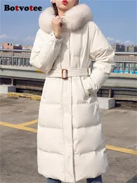 Parka da donna Botvotee per le donne Autunno Inverno Moda manica lunga addensare giacche calde collo di pelliccia chic cappotti larghi solidi 231206