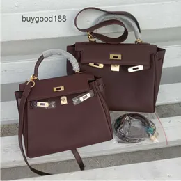 Akilyle Designer Bolsa De Luxo Alça De Ombro Dupla Com Fivela Dourada Bolsa Alça De Ombro Larga Bolsa De Couro Togo Havana Cor High-end Outono E Inverno