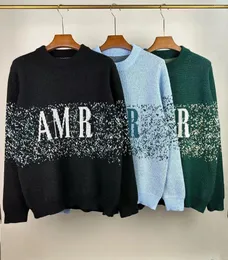 Erkek Sweaters Pullover 2023 Sonbahar Kış Susam Dot Mektup Tasarım Uzun Kollu Günlük Moda Yuvarlak Boyun