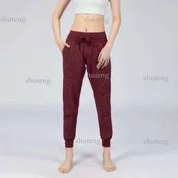 Lulus Pantaloni da yoga da donna Pantaloni da studio da donna Asciugatura rapida con coulisse Pantaloni sportivi da corsa Pantaloni larghi da ballo Jogger Ragazze Palestra Fitness Lululemens 661ess 377 rr