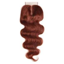 Malezja 100% ludzkich włosów 27# 30# P4/27 Corpe Closure 4x4 Body Wave Top Zamknięcie za darmo środkowa część 12-24 cala yiurbeauty