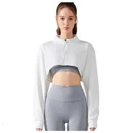 aloo Designer Aloo Jacket Yoga New American Standing Neck Sweater Women's Zipper Sml Cardigan Short Coat Tennis Long Sleeve Sports Top