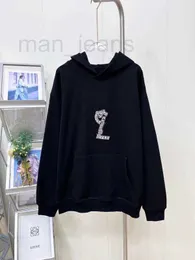 Moletom com capuz feminino designer 2023 outono/inverno nova marca na moda quente diamante hoodie moda feminina solta e estilo preguiçoso topo wqjt