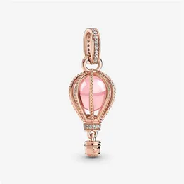 Charms 100% 925 Sterling Sier Sharling Pink -Air Balon Dangle Charm Fit Fit Oryginalny europejski bransoletka Moda Egageme280y Dr Dhdhf