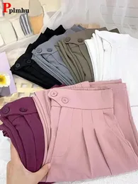 Pantaloni da donna Pantaloni estivi larghi a vita alta elastica casual Pantaloni primaverili sottili classici dritti Colori caramella Abito a gamba larga da donna