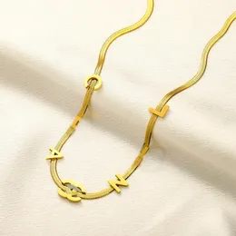 Collana girocollo di marca Designer Sier Collane con ciondolo con lettera placcata oro per regalo di nozze da donna