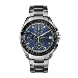 Nya designmän klockor kronograf kvarts rörelse man klocka sport klocka automatiskt datum multifunktionell man affärs armbandsur montre