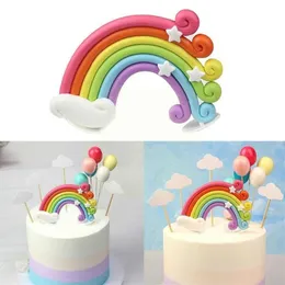 Altre forniture per feste festive Arcobaleno Cake Toppers Bandiere Decor Kids Girl Birthday Topper Baking Dessert Top Cupcake Wedding Decor223H