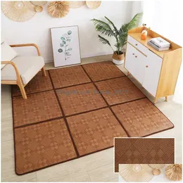 Carpets Folding Rattan Floor Mat Thick Living Room Slee Tatami Carpet Pad Summer Baby Play Non-Slip R230725 Drop Delivery Home Garde Dhrhn