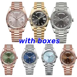 Herrenuhr, Moissanit-Designeruhren, Uhrwerk, Größe 41 mm, 36 mm, 31 mm, 904L-Edelstahlarmband, Uhren für Damen mit Box, Tag und Datum, Armbanduhren mit Boxen