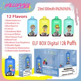 Sigarette elettroniche Elf BOX originali 12000 Puff Bobina a rete da 23 ml 0% 2% 3% 5% Livello 500mAh Penna Vape monouso ricaricabile Bettery 12 gusti