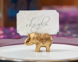 Darmowa wysyłka 100pcs/działka przyjęcie weselne sprzyja Lucky Golden Elephant Place Name Card Card Table Dekoracja Lin4813 BJ