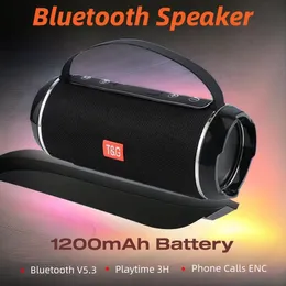 مكبرات صوت الهاتف الخليوي مكبر صوت Bluetooth TG116C اللاسلكي مربع الطاقة المحمولة مكبر الصوت في الهواء الطلق مضخم الصوت 3D استريو خالية من اليدين 231206