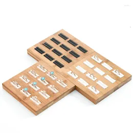 Jewelry Pouches High-end Wooden Display Ring Earrings Holder Stand For Women Wedding Organizer Tray