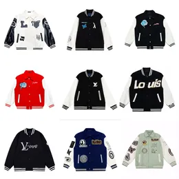 Maniche in pelle floccata Cappotto da baseball Uniforme Giacca college Monopetto Giacche calde Coppie Uomo Bianco Nero Cappotti Arsity Abbigliamento da uomo firmato L18