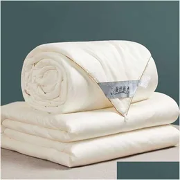 Комплекты одеял Комплекты одеял Nordic Natural Mberry Роскошное шелковое одеяло Пуховое одеяло Twin Queen King Fl Размер Хлопковое одеяло Одеяло Пара Dh72P