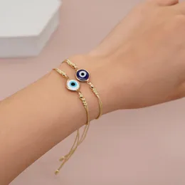 go2boho new In Enamel Evil Eye Rope Friendshionブレスレット調整可能な女性男性キッズサマージュエリー