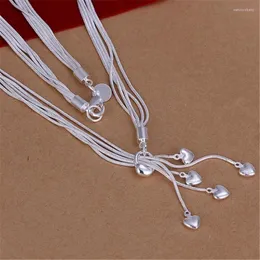 Pendant Necklaces Wholesale Silver Plated Jewelry European And American Style Charm Tai Chi Hanging Five Loving Necklace N092