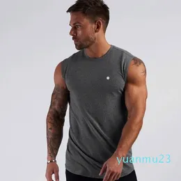 Camisa sem mangas masculina fitness regata masculina colete de treino de algodão muscular regata roupas de ginástica