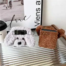 Custodie per cellulari 3D Cute Teddy Dog Custodia per telefono soffice per Samsung Z Flip 1 2 3 4 5 per Z Flip5 5G Custodia antiurto invernale in pelliccia di peluche Cover posteriore rigida J231206