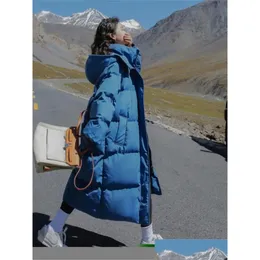 Mulheres para baixo parkas mulheres para baixo parkas casacos longstyle algodão vestido versão coreana tamanho grande moda jaquetas inverno calor parka femi dhlxx