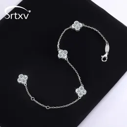 Chain Full D Color Bracelets for Women 2 4CTTW S925 Sterling Sliver Lucky Bangles Wedding Birthday Party Xmas Gifts Jewelry 231205