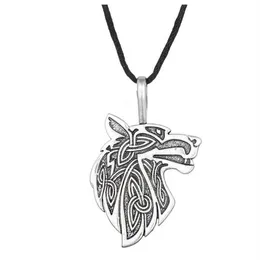 JF066 Viking mode stijl heidense hanger Norse Hawk amulet Vos charme Wolf hoofd ketting voor men2193