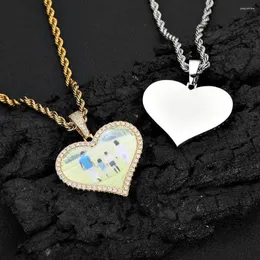 Chains Hiphop Medium Love Po Pendant Mens Necklace Fashion Brand DIY Creative Frame Zircon