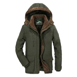 Mens Down Parkas Brand Winter Jacket Män Outwear Windbreaker Military Fur Plush Thicken Fleece Plus 6xl kläder Winter Jacket Men 231206