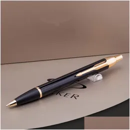 Kulspetspennor grossist 2pc Business Office Im Series Black With Golden Trim Metal Pen Drop Delivery School Industrial Writing Suppl Dhnje