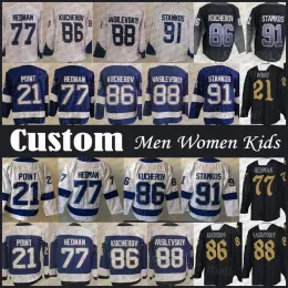 91 Steven Stamkos 88 Andrei Vasilevskiy Hockey Jersey Custom Tampa Bay Lightning Nikita Kucherov Brayden Point Victor Hedman Pat Maroon Bran