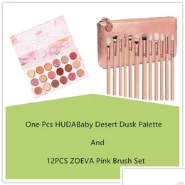 Тени для век Huda Baby The Nude Палитра теней для век Blendable Розовое золото Текстурированные тени Нейтральные дымчатые Mti Светоотражающие с профессиональным Dhghy