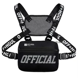 Fashion Streetwear Men Hip-Hop Chest Bag Tactical Two Straps Chest Rig Bags Trendy Style Rectangle Chest Utility Pack G122237F