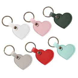 Heart Keychain Pendant DIY PU Leather Keychain Car Key Ring Decoration Mother's Day Gift Key Chains