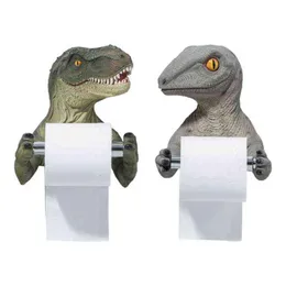 Porte-rouleau de papier dinosaure 3D, support mural pour papier toilette, tyrannosaure, porte-serviettes en tissu décoratif pour salle de bain, maison 21110278o